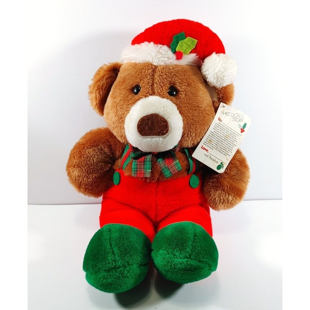 RENNOC Vintage Santa Bear Plush 1987 Santa's Best Stuffed Animal NEW 20"